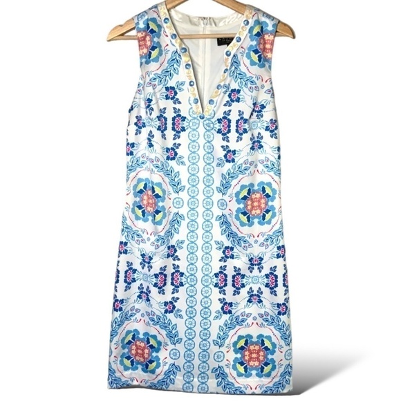 LAUNDRY By Shelli Segal Fully Lined Sheath Dress Embellished and Beaded US SZ 4 - Picture 3 of 11